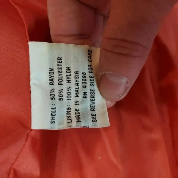 Gallery Coral Orange Lightweight Rain Jacket  Anorak Drawstring Waist Medium - Picture 3 of 7